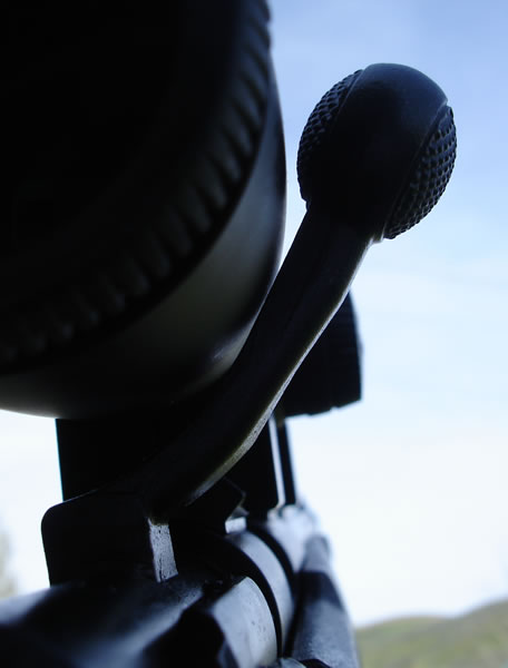 View from behind of Bolt Clearance with Warne High Rings and a Nikon 1x20 Buckmaster Scope on CVA Firebolt
