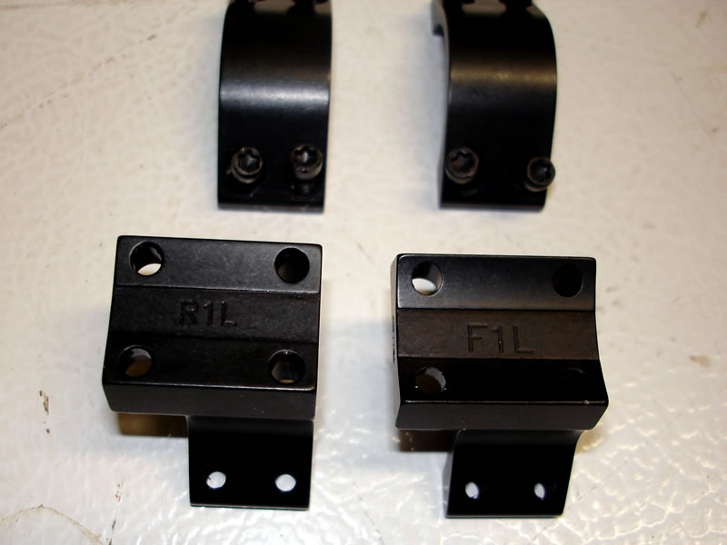 One Piece Alloy Bases and Rings, R-Rear, F-Front