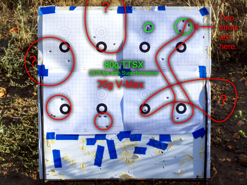 Day Five 243 WSSM Groups with a 75g V-Max, 80g TTSX, and Hodgdon Superformance Powder