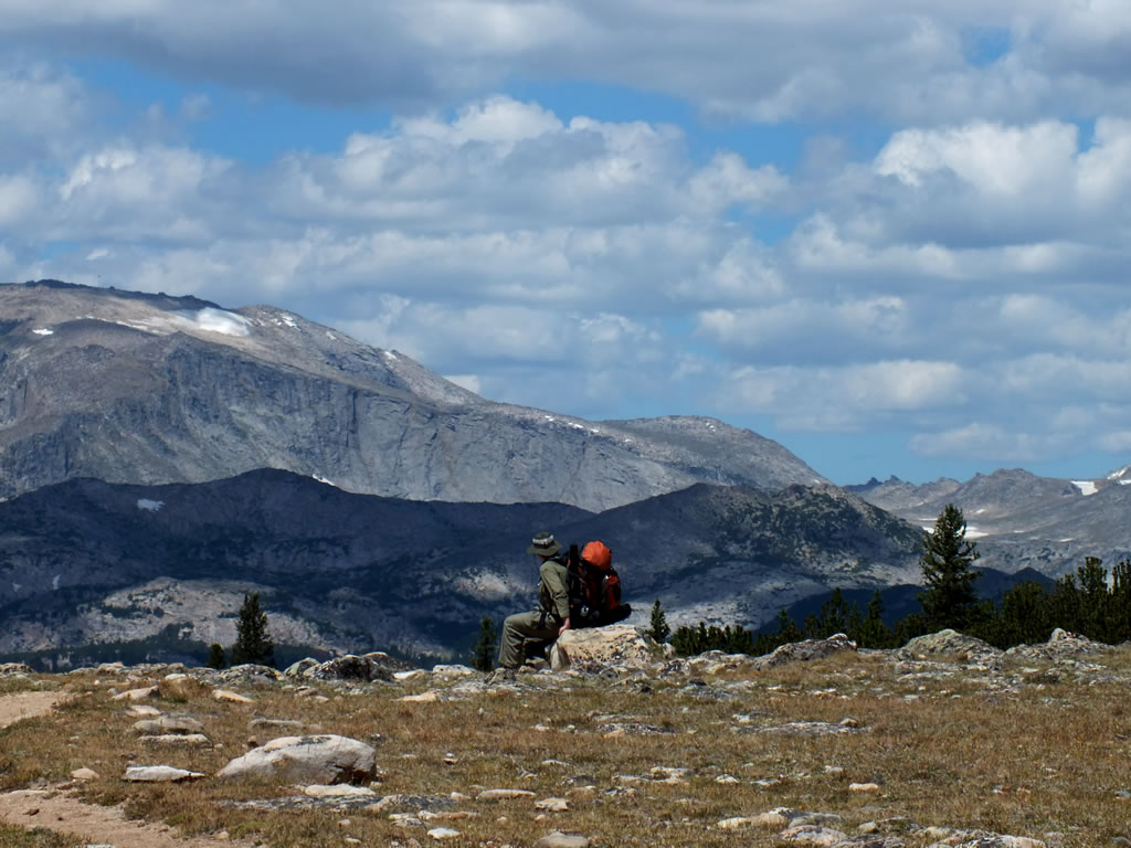 Dallen looking across at Wind River Peak