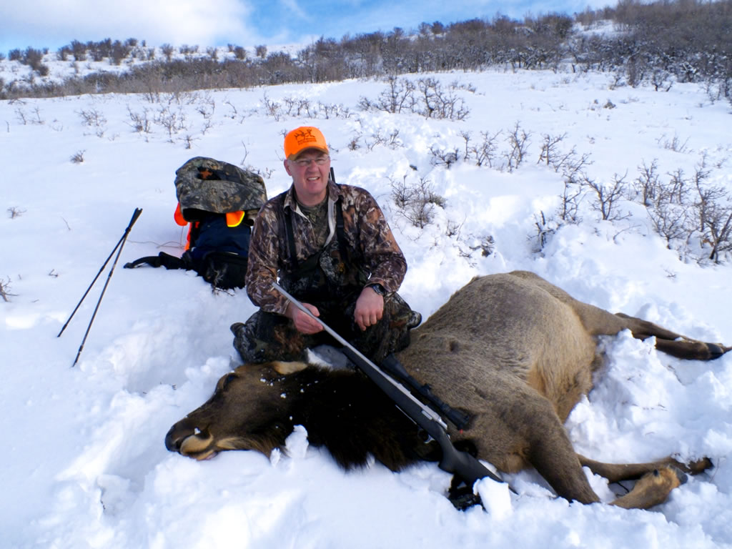 Weston with his cow elk and Browning A-Bolt 270 WSM
