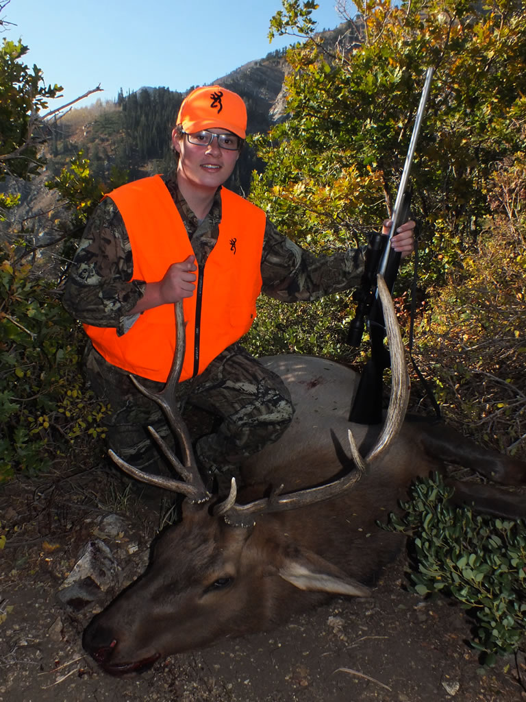 Dallen with his 2012 4x5 bull elk and X-Bolt Stainless Stalker 270 WSM rifle.