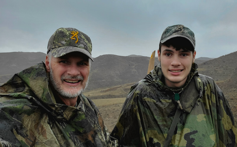 Hunting in the rain with Kaden.