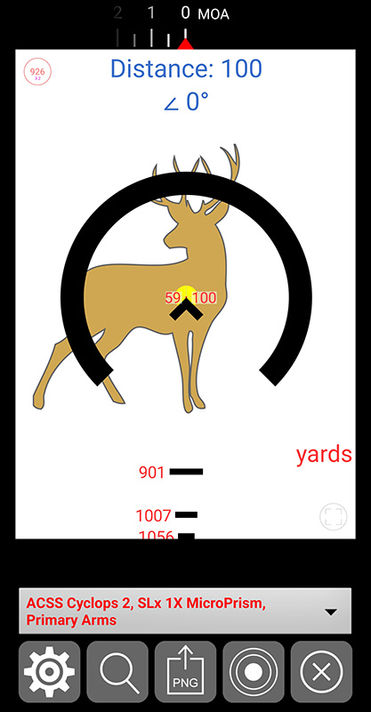Primary Arms 1x microprism scope hold over for 100 yards with CVA Paramount muzzleloader