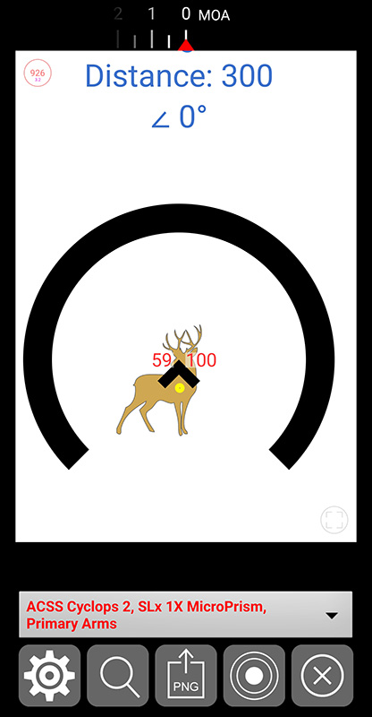 Primary Arms 1x microprism scope hold over for 300 yards with CVA Paramount muzzleloader