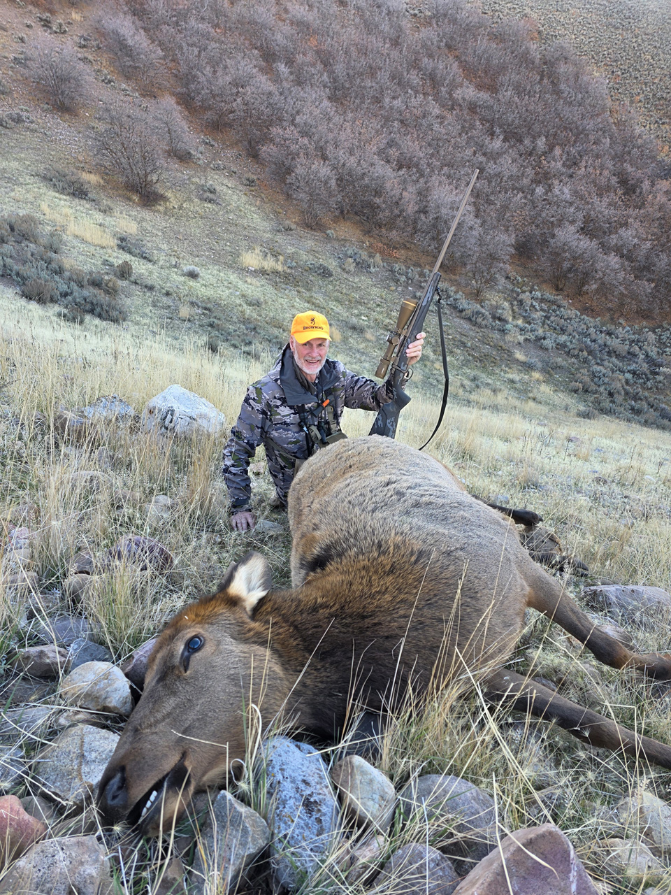X-Bolt 2 Pro Speed rifle in 28 Nosler with my 2025 Durst Mtn CWMU cow elk.