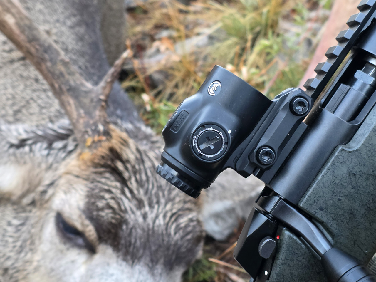 Primary Arms SLX 1x microprism scope with my 2025 Henry Mountain mule deer.